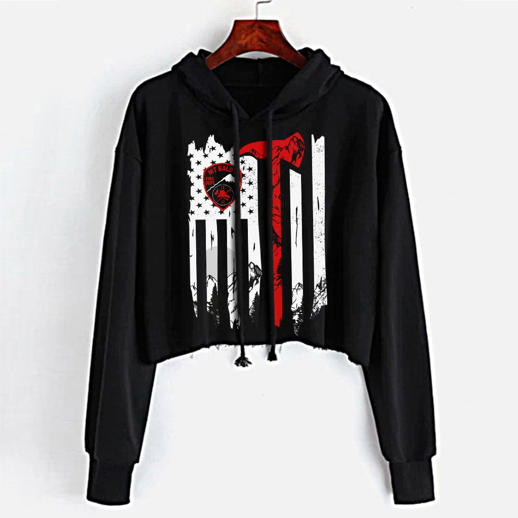 Red Line Crop Top Hoodie